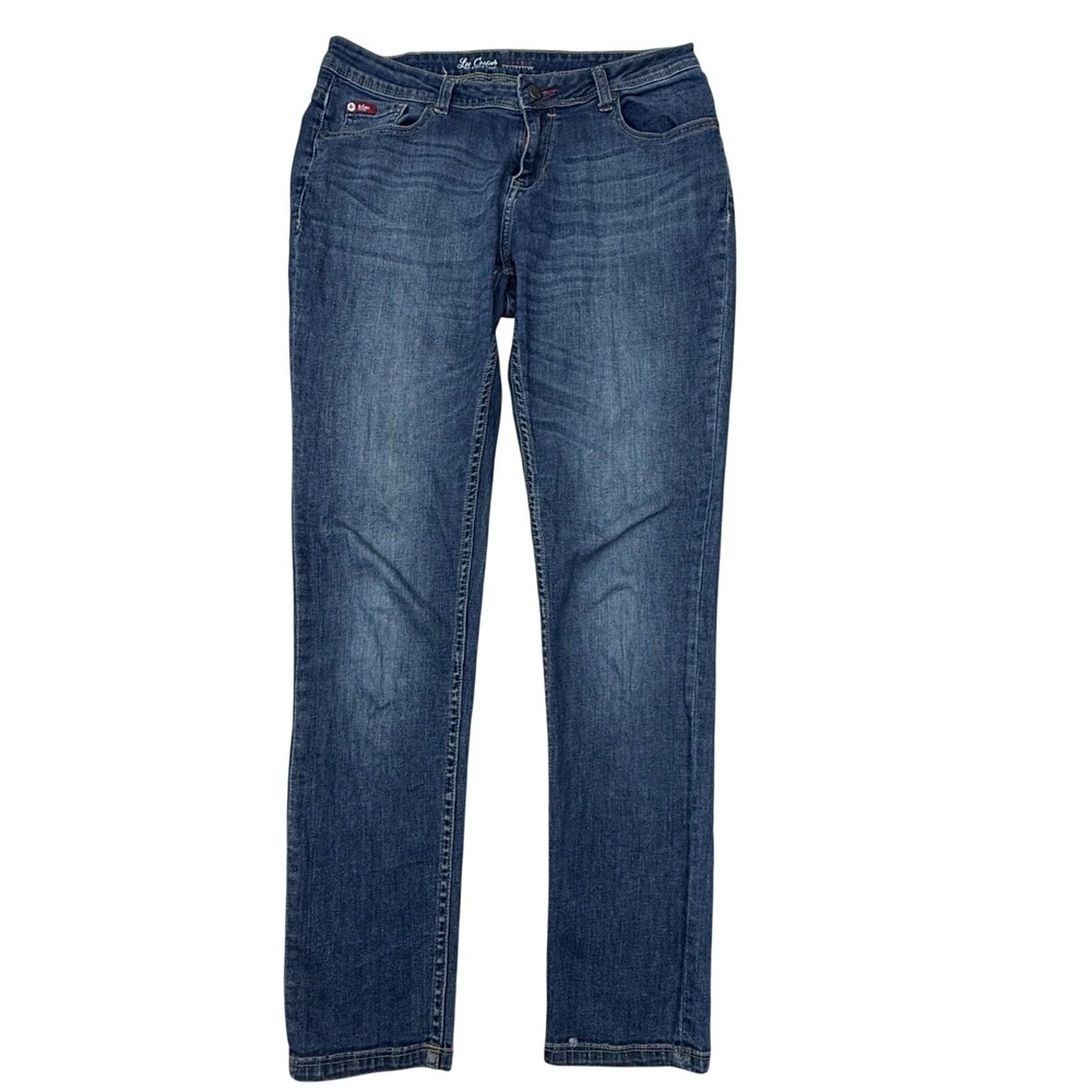 Lee Cooper Annie Mid Waist Slim Jeans Blue Medium Wash W30 LC01 Classic Denim